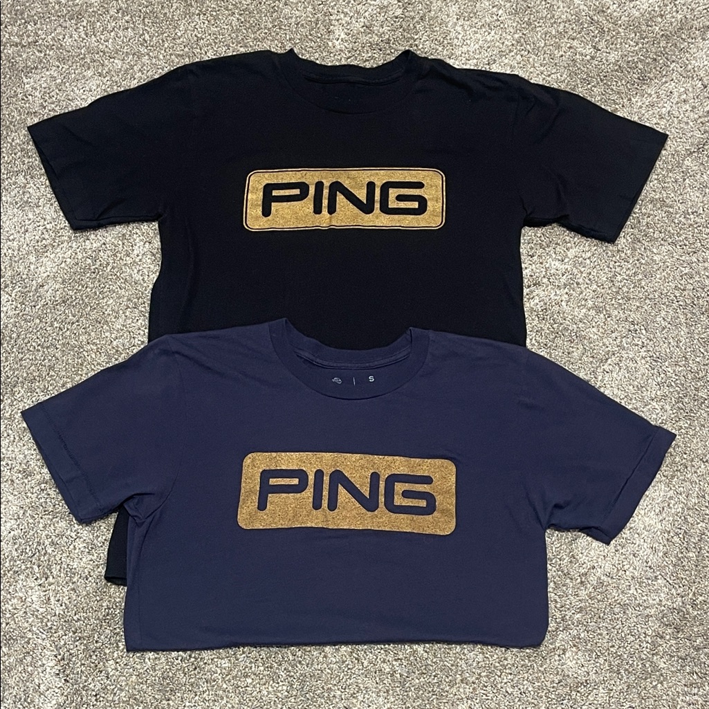 2 Ping Black And Navy Short Sleeve Tees